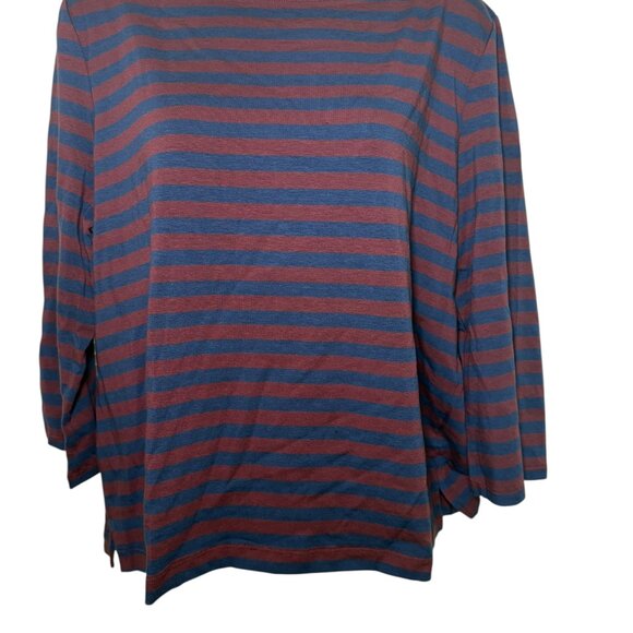 Amour Vert Cecilia Stripe Knit Tee XL Maple Azure Organic Cotton - Picture 4 of 6